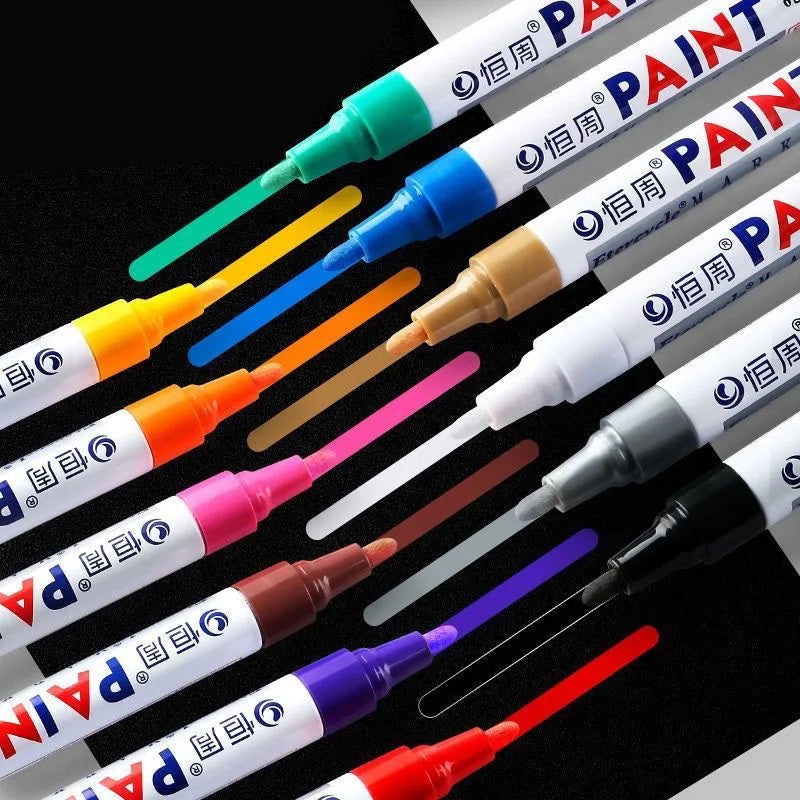 12-Color Waterproof Permanent Paint Markers for Tires and Art