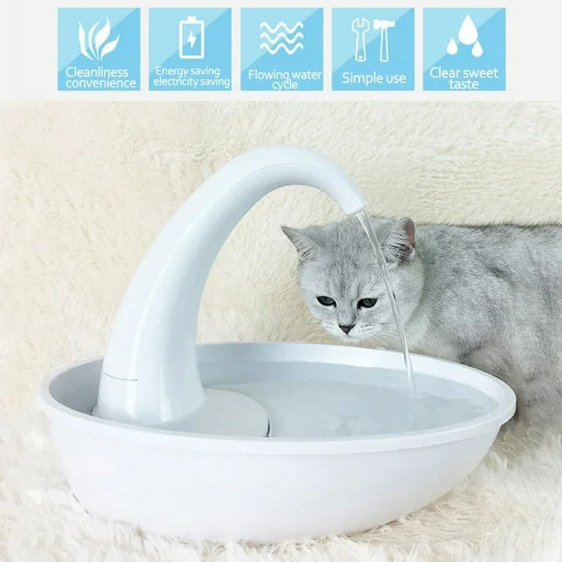 12V Silent Pet Water Fountain with Filter, 1.8L Capacity