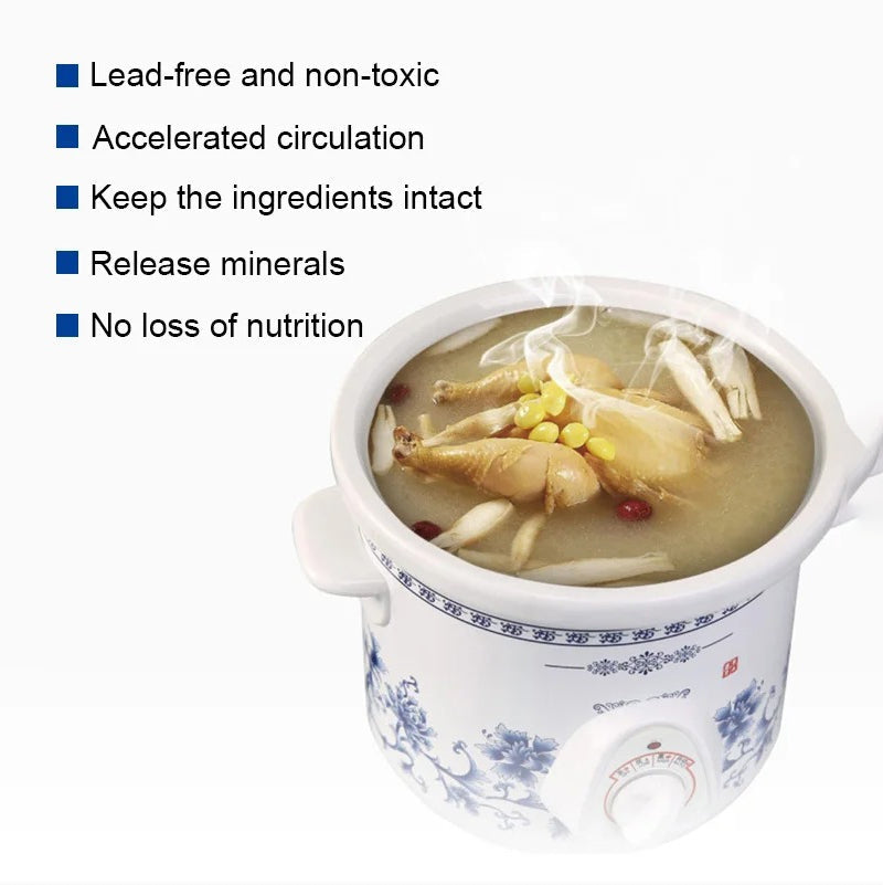1.5L Mini Electric Slow Cooker with Ceramic Liner