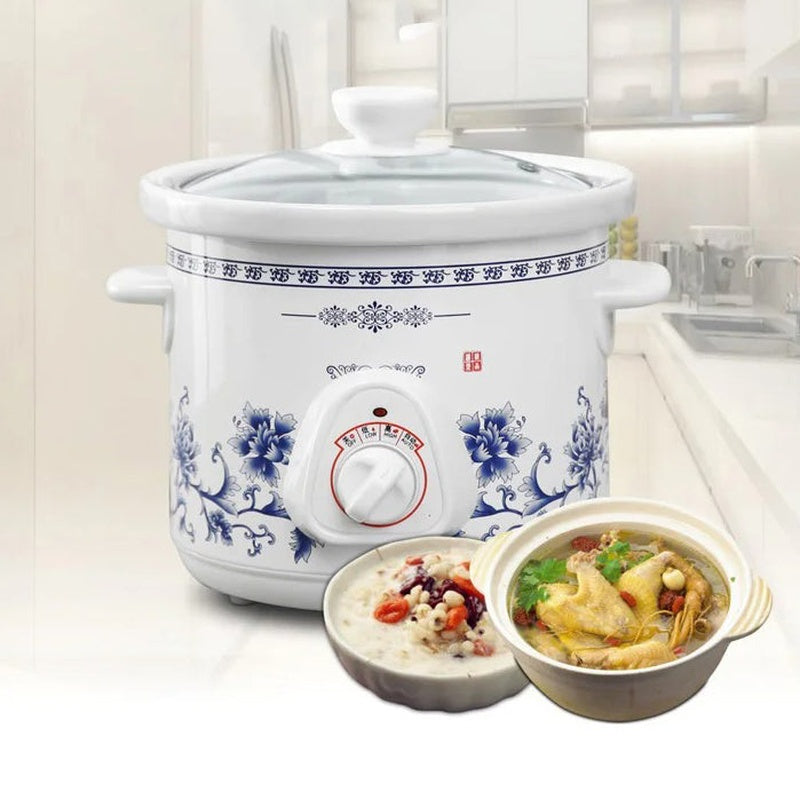 1.5L Mini Electric Slow Cooker with Ceramic Liner