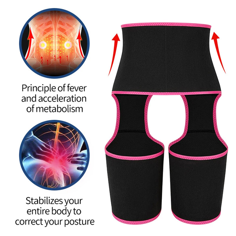 Waist and Thigh Trimmer Sweat Belt for Slimming & Shaping