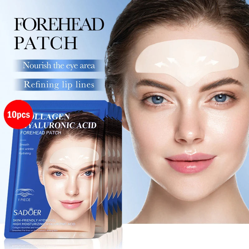 10pcs Collagen Hyaluronic Acid Forehead and Eye Mask Patches