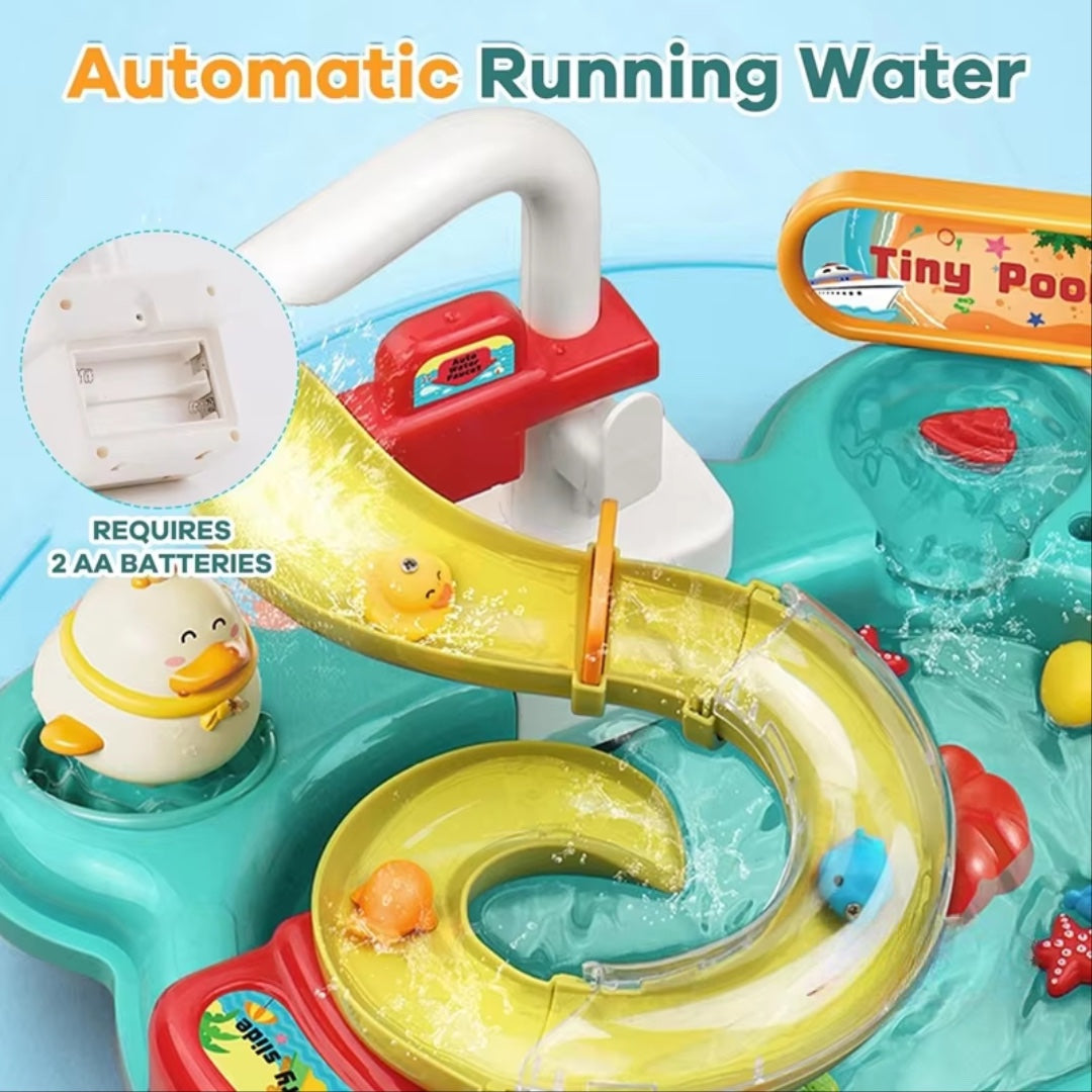 2-in-1 Dishwashing Basin Toys with Fishing Game and Water Circulation, Safe for Kids Ages 3+
