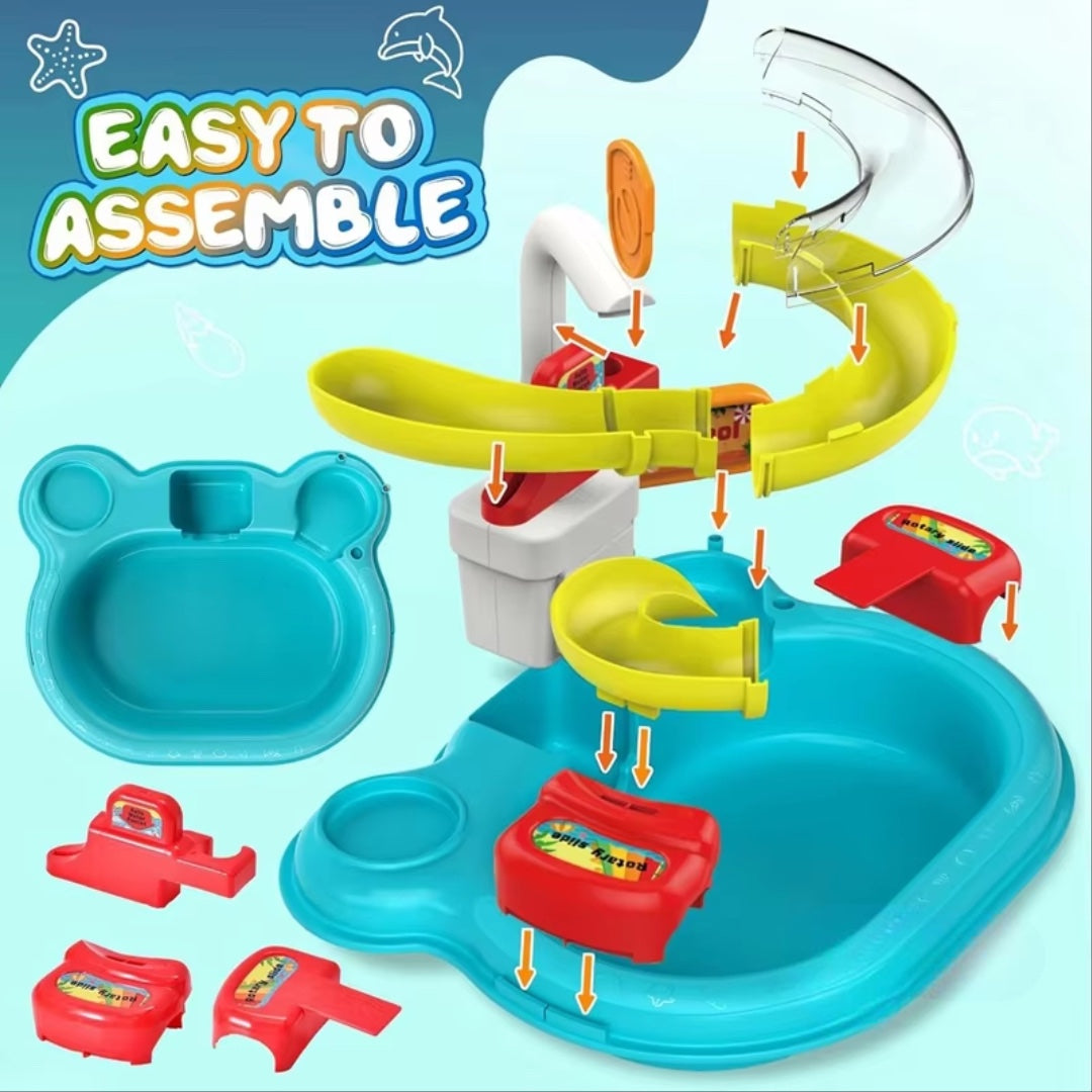 2-in-1 Dishwashing Basin Toys with Fishing Game and Water Circulation, Safe for Kids Ages 3+