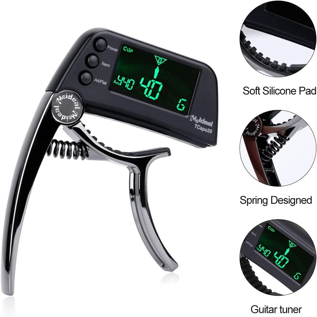 2-in-1 Guitar Capo Tuner with LED Display for All Instruments