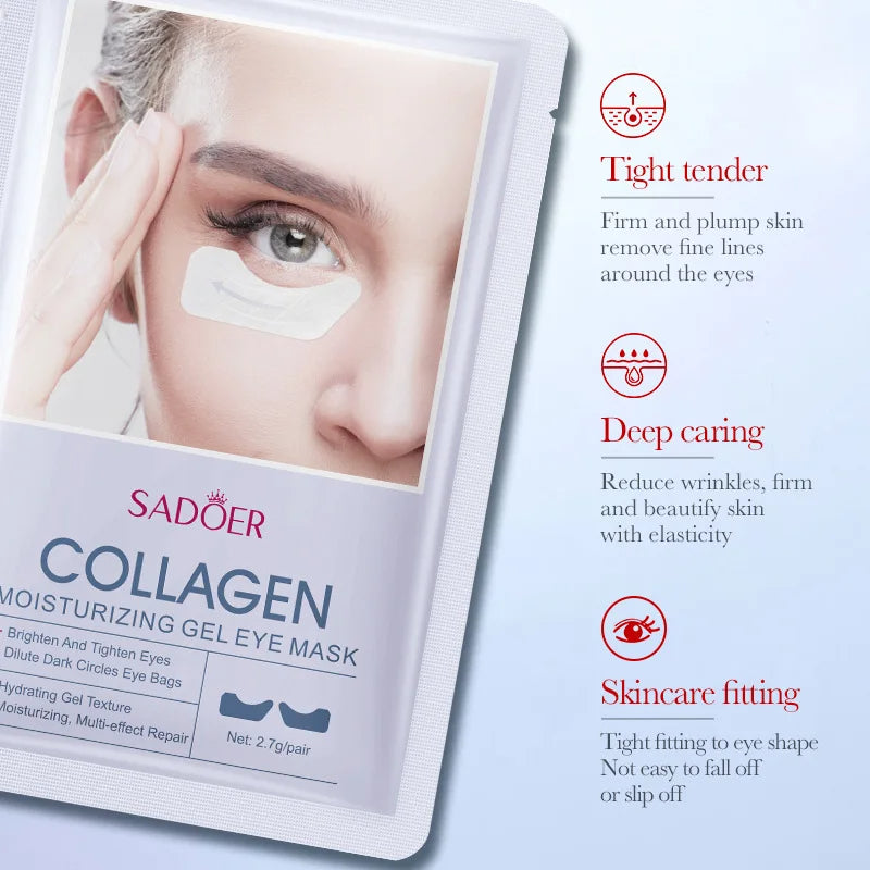 10pcs Collagen Hyaluronic Acid Forehead and Eye Mask Patches