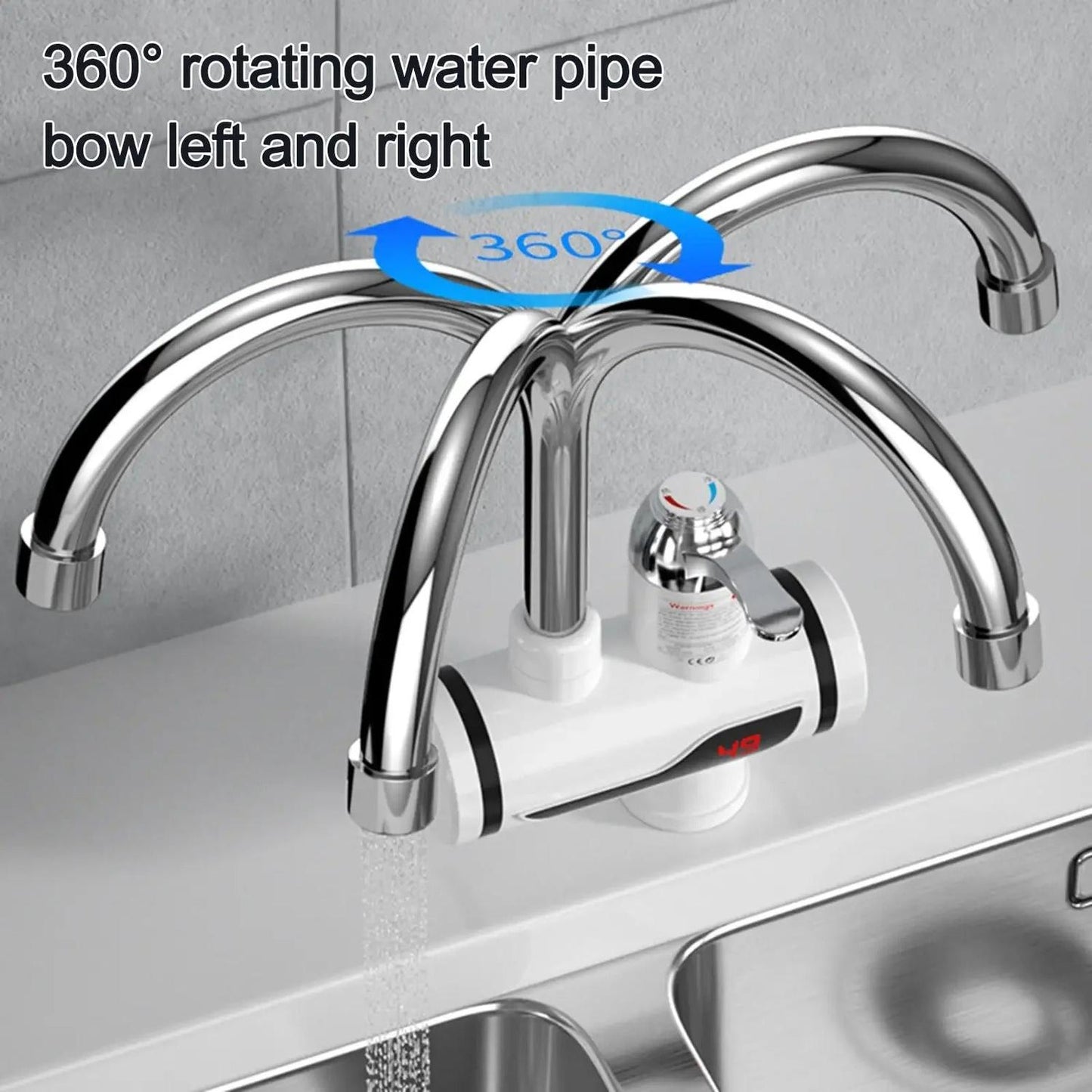 3000W Electric Instant Hot Water Faucet with Digital Display