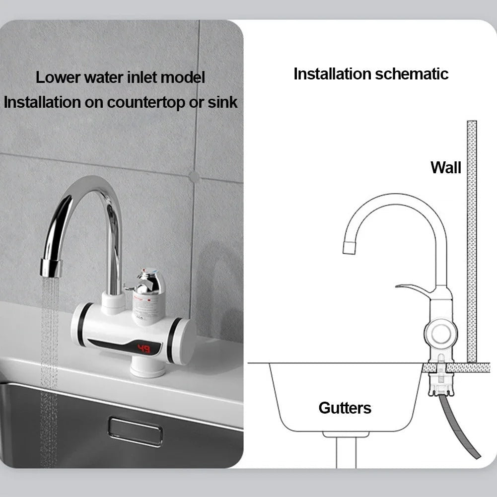 3000W Electric Instant Hot Water Faucet with Digital Display