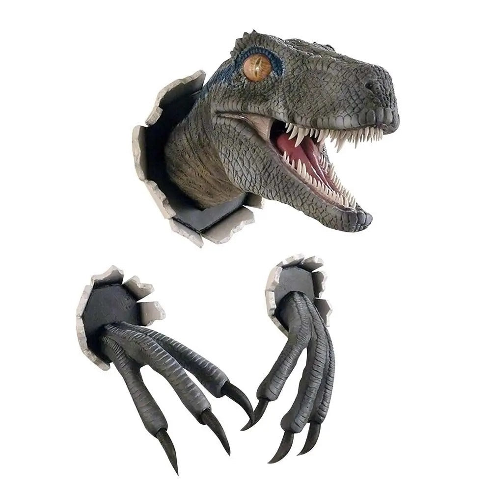 3D Wall Mount Dinosaur Bust Sculpture