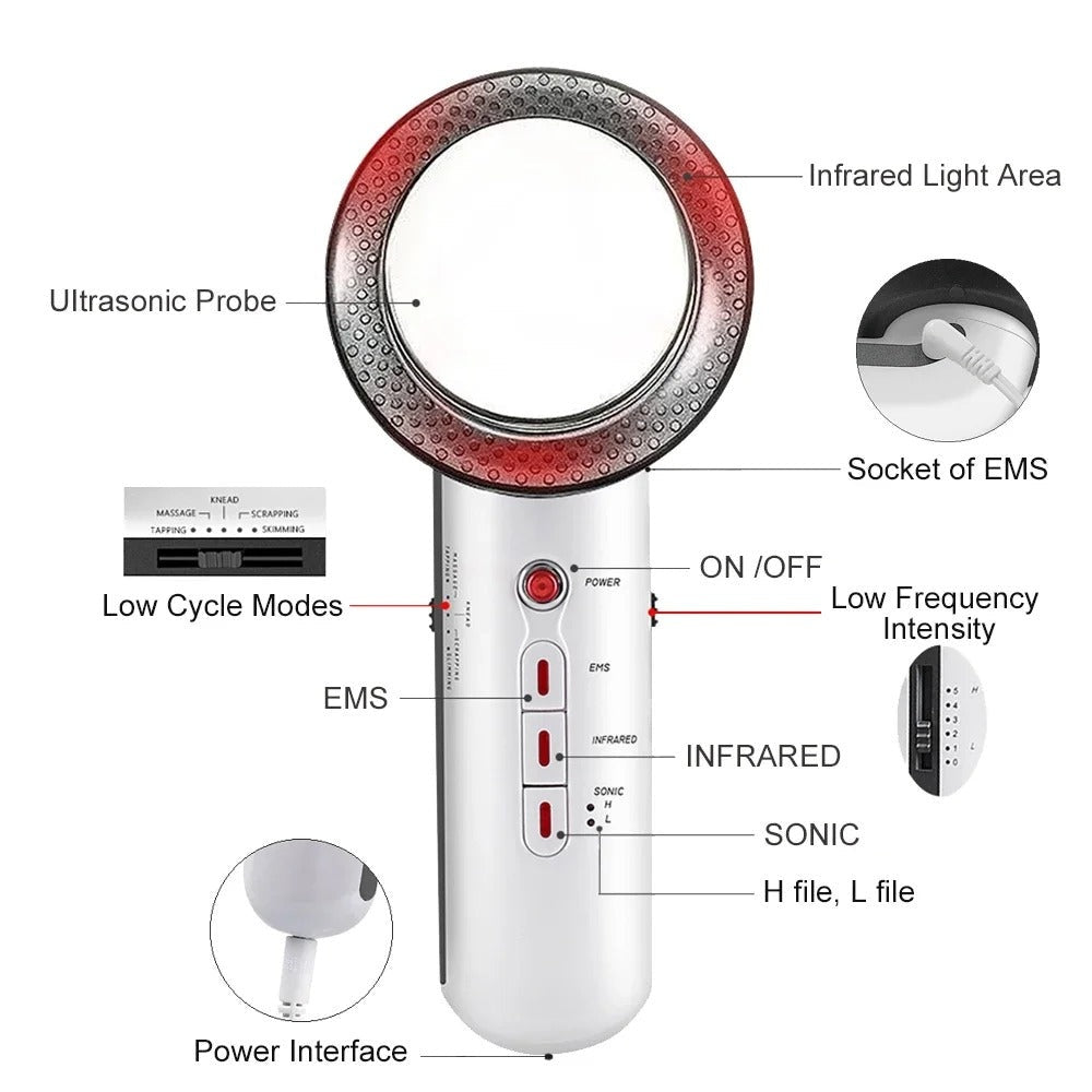3-in-1 EMS Ultrasonic Slimming Massage Device