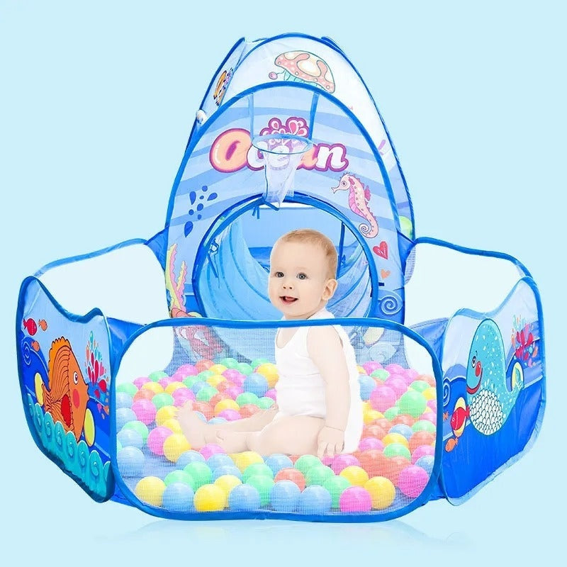 3-in-1 Kids Ball Pit Tent with Tunnel