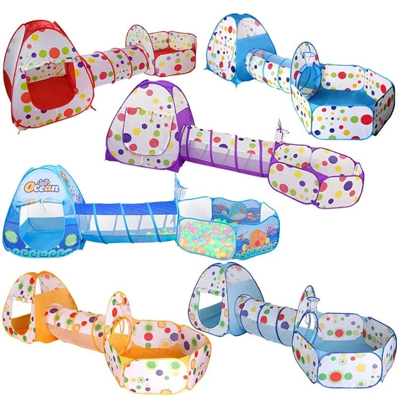 3-in-1 Kids Ball Pit Tent with Tunnel