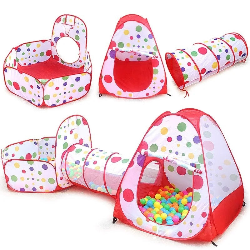 3-in-1 Kids Ball Pit Tent with Tunnel