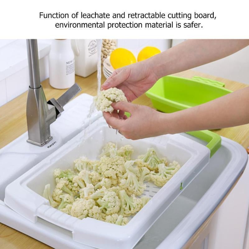 3-in-1 Multi-Function Cutting Board with Sink Basket