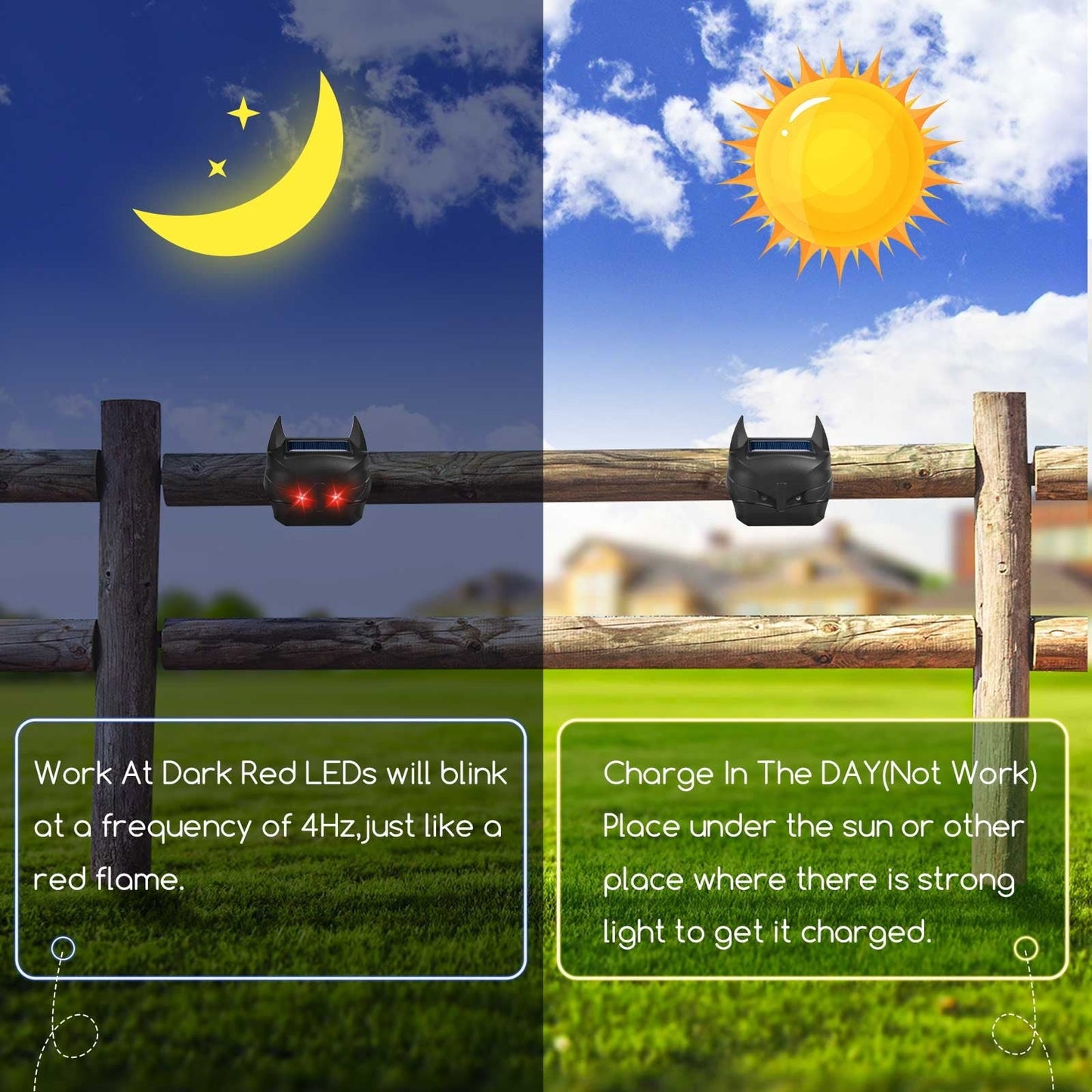 Ultrasonic Solar Animal Repeller for Outdoor Use with Motion Sensor Light