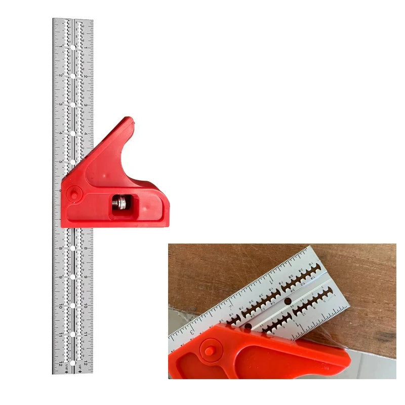 6-18 Inch Adjustable Combination Square Ruler for Woodworking