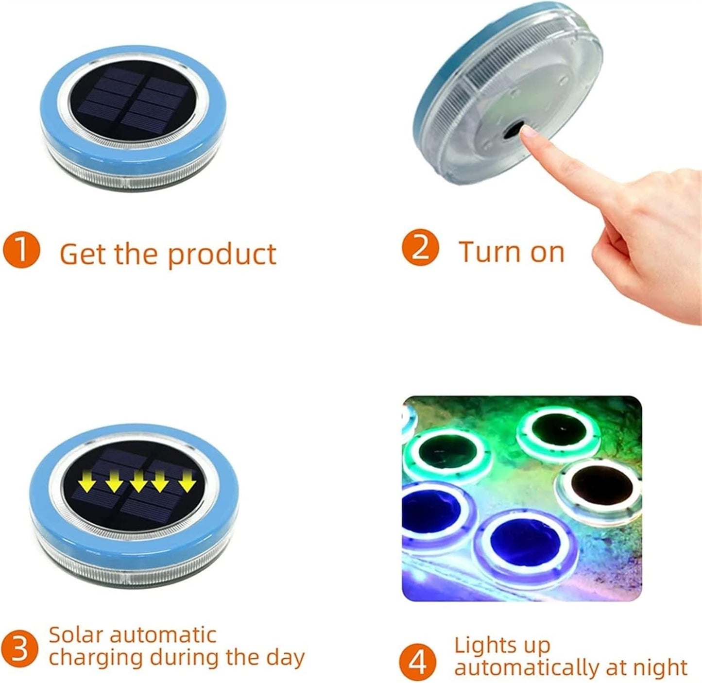 LED Pool Floating Solar Lights for Outdoor Decoration with Rechargeable and Waterproof Design