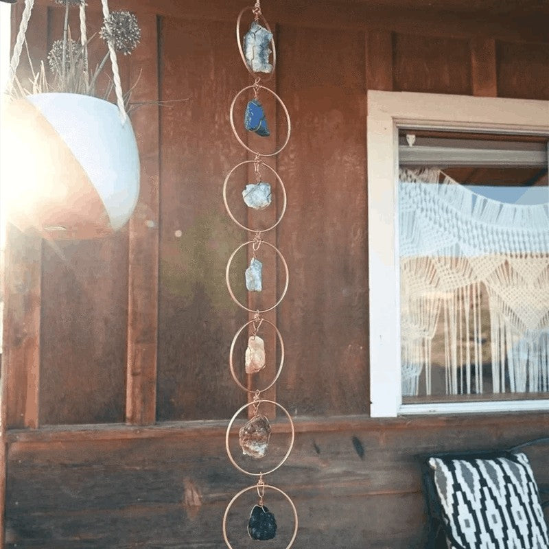 7 Chakra Crystal Hanging Ornament – Healing Gemstone Wall Decor