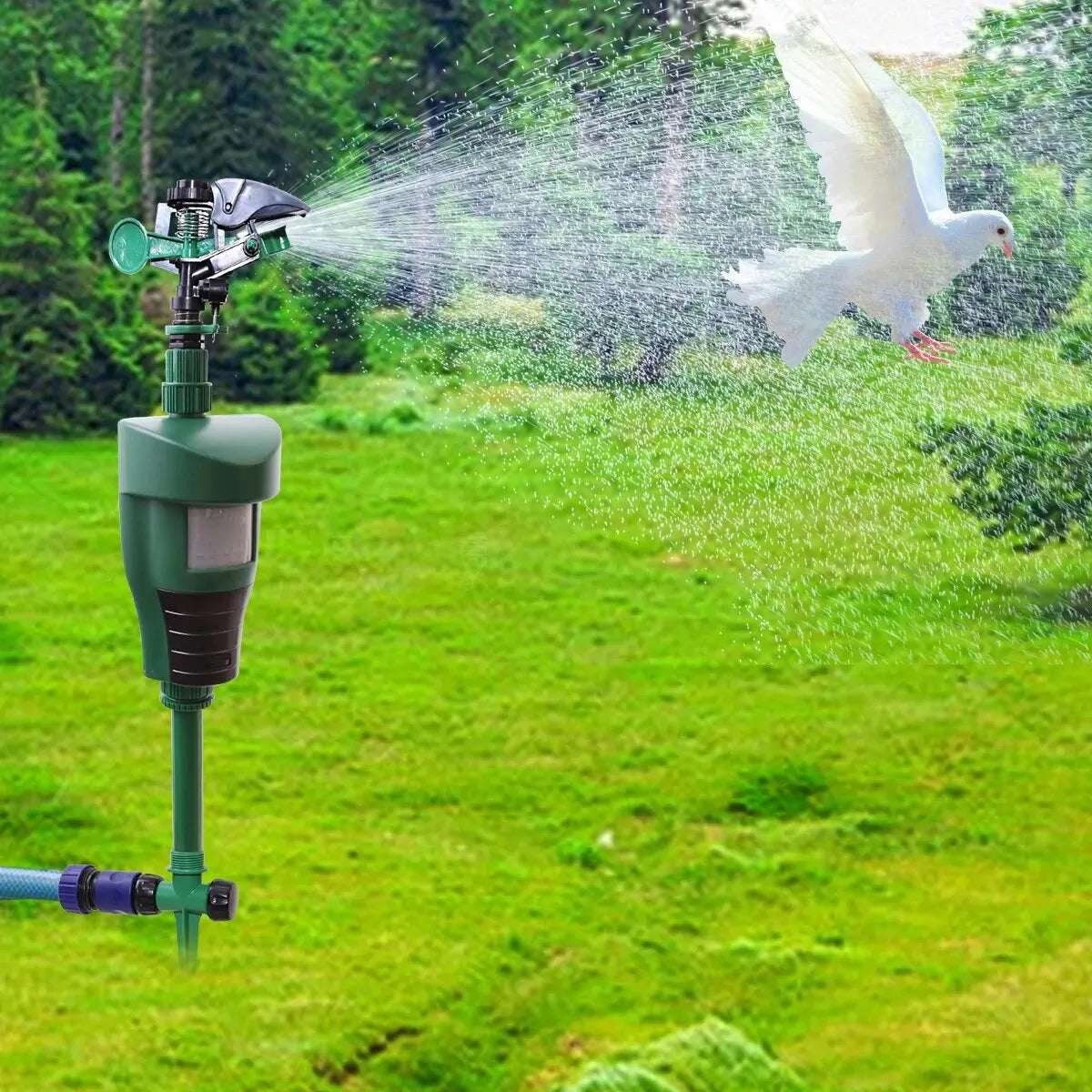 Animal Repellent Motion Activated Sprinkler For Outdoor with 360-Degree Sprinkler Head