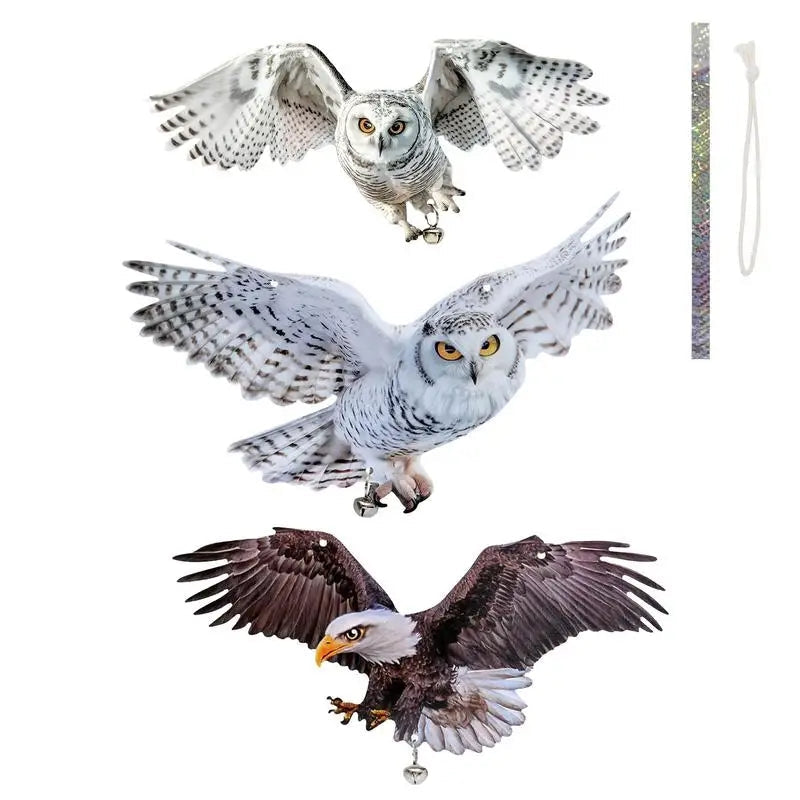Double-Sided Reflective Owl Bird Repeller with Sound