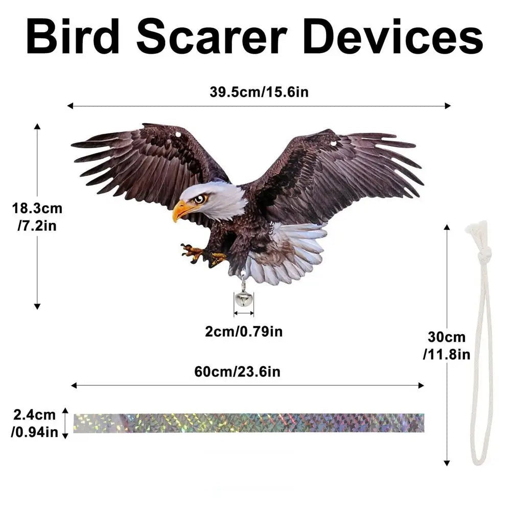 Double-Sided Reflective Owl Bird Repeller with Sound