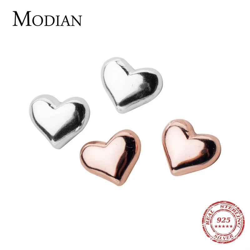 Valentines Gifts For Her 925 Sterling Silver Heart Stud Earrings