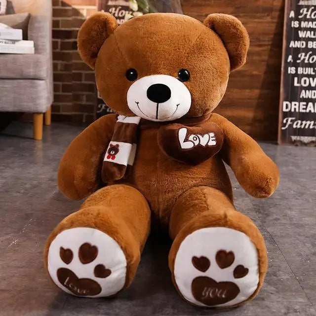 Giant Teddy Bear Plush Toy With Scarf And Heart