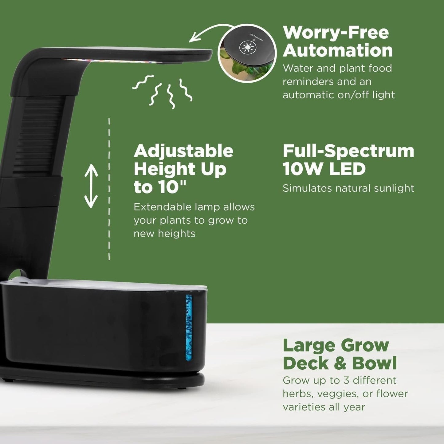 Indoor Hydroponics Growing System Smart Garden System with LED Plant Lamp