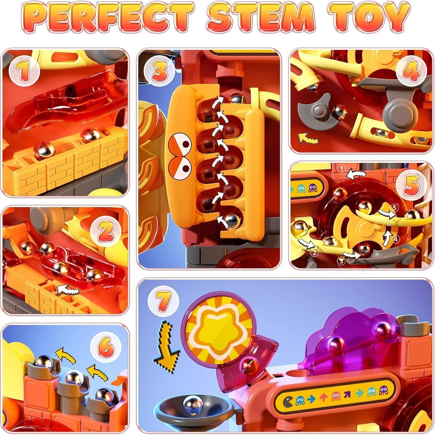 Interactive Track Game with a Multi-Layer Maze and 7 Challenging Levels, Safe Educational Toy for Ages 3+