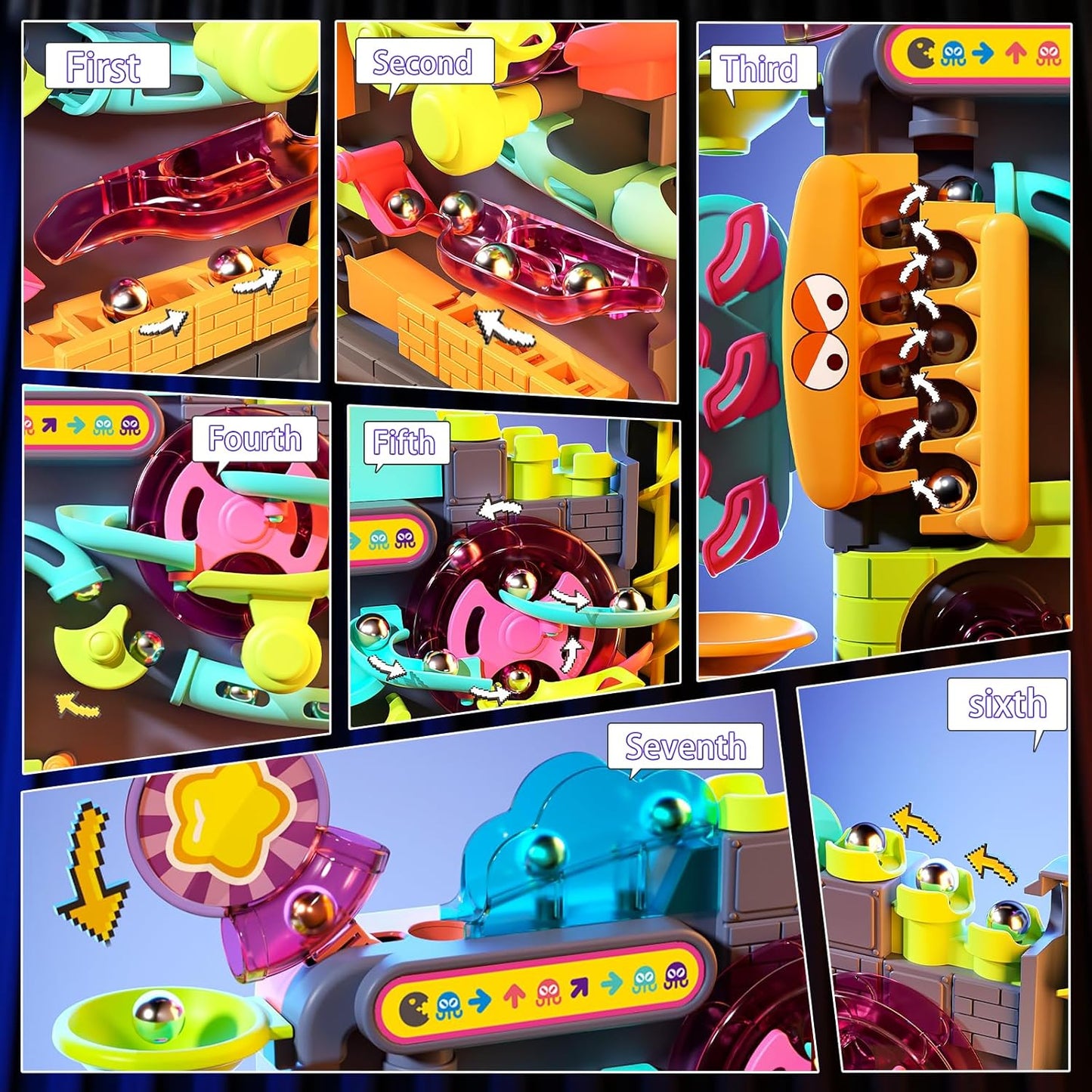 Interactive Track Game with a Multi-Layer Maze and 7 Challenging Levels, Safe Educational Toy for Ages 3+
