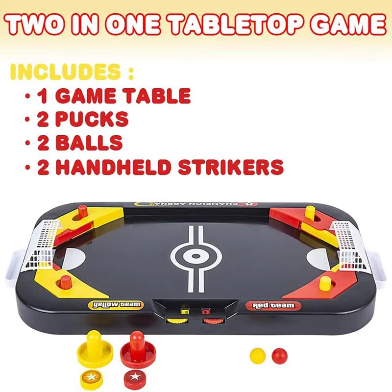 Mini Hockey Soccer with 2-in-1 Game Modes, Helps Improve Reflexes, Safe for Kids Ages 3+