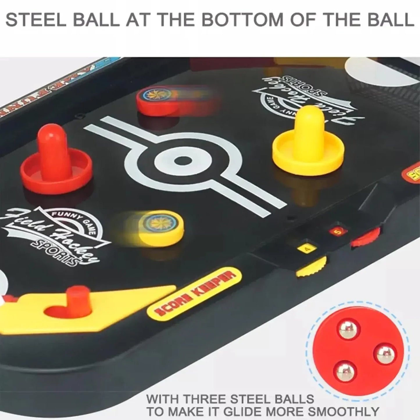 Mini Hockey Soccer with 2-in-1 Game Modes, Helps Improve Reflexes, Safe for Kids Ages 3+