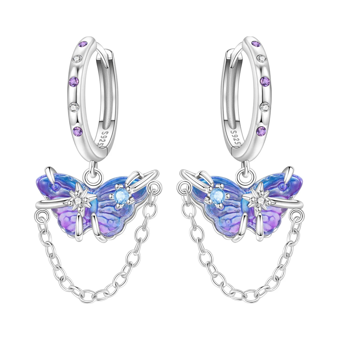 Valentines Gifts For Her 925 Silver Wing Heart Drop Earrings