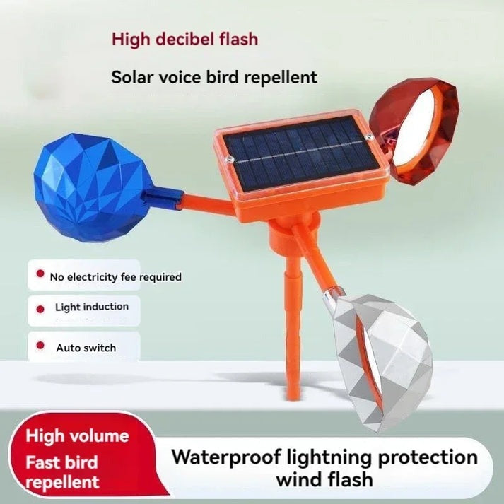 Solar Bird Repeller Reflective Bird Deterrent for Garden with 360-Degree Reflector and Waterproof Design