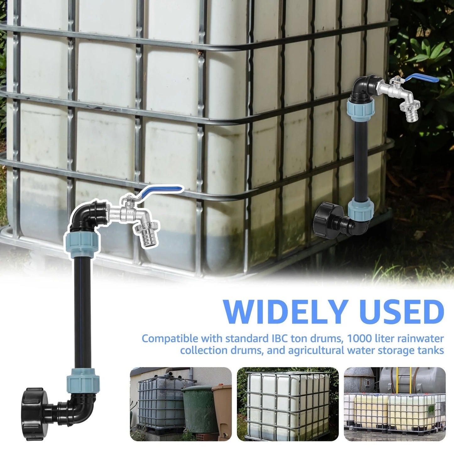Gooseneck Water Pipe IBC Tank Tap Adapter with Zinc Alloy Faucet and Leak-Proof Design
