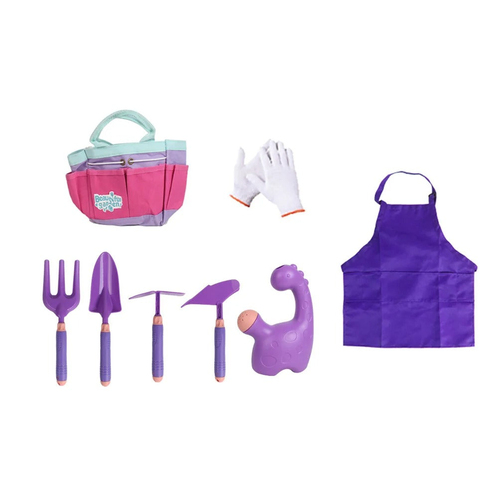 Outdoor Children’s Gardening Set with Children’s Wheelbarrow Set and Plastic Watering Can