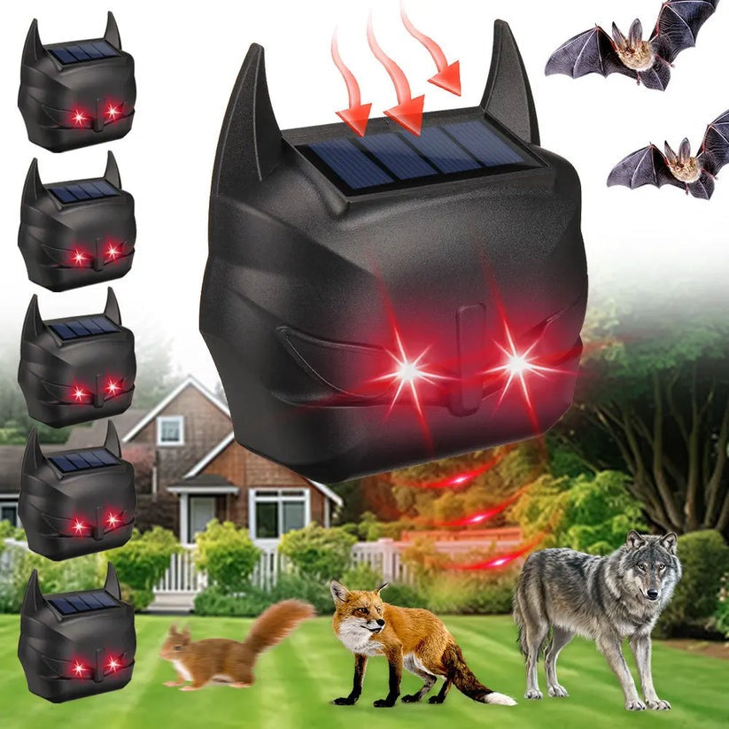 Ultrasonic Solar Animal Repeller for Outdoor Use with Motion Sensor Light