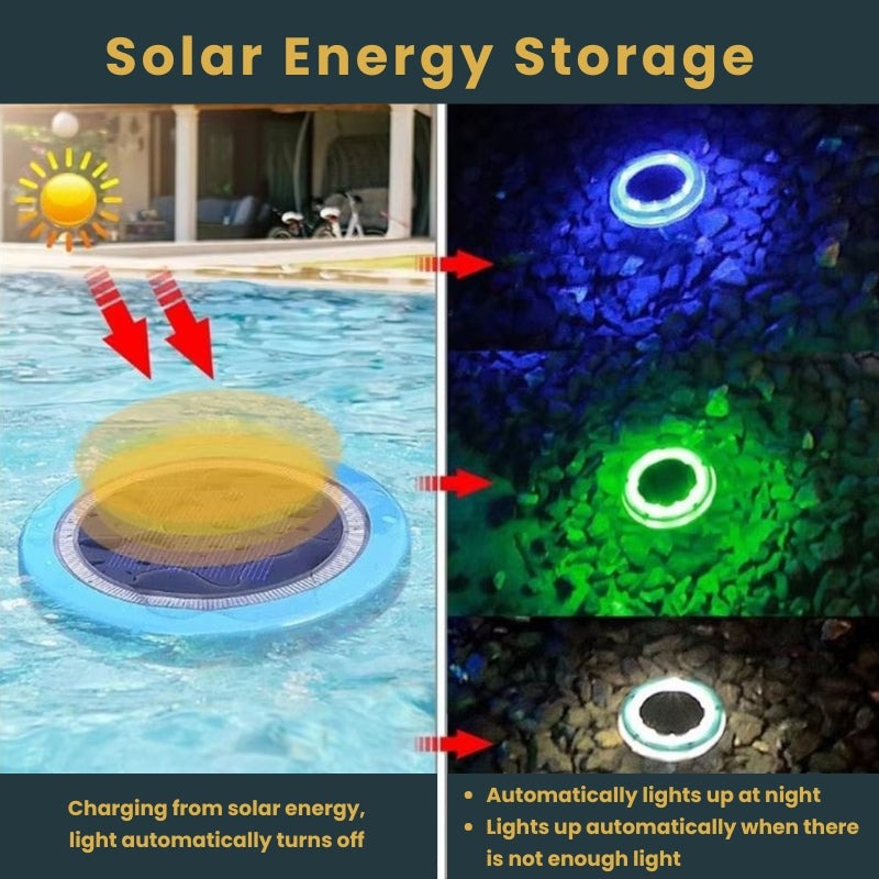 LED Pool Floating Solar Lights for Outdoor Decoration with Rechargeable and Waterproof Design