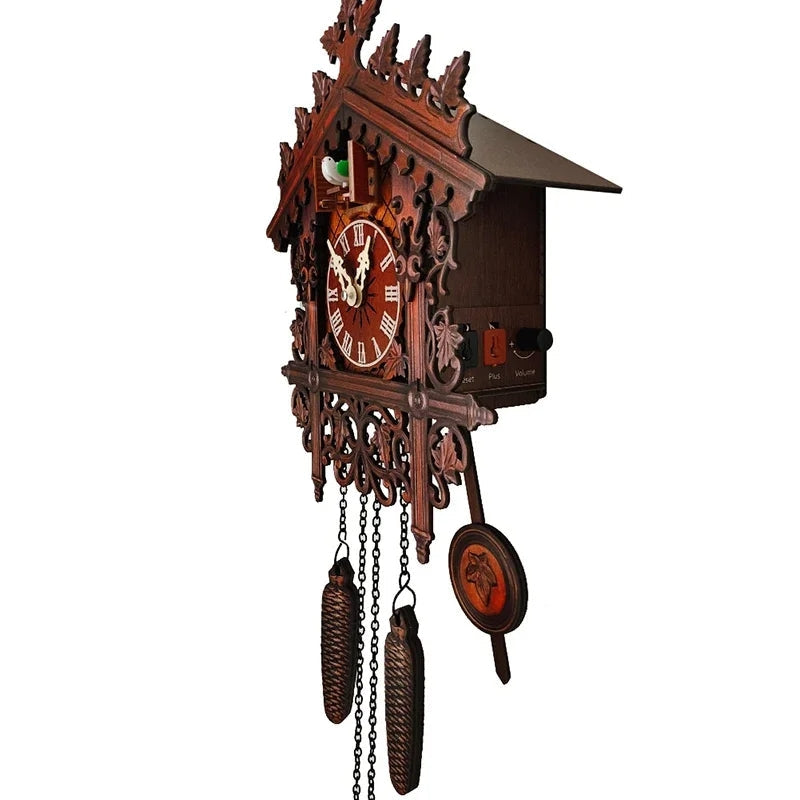 Vintage Wooden Cuckoo Wall Clock for Home Decoration