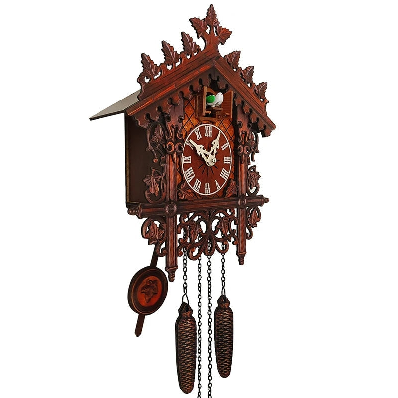 Vintage Wooden Cuckoo Wall Clock for Home Decoration