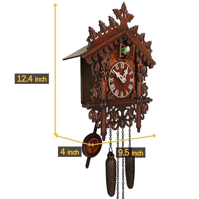 Vintage Wooden Cuckoo Wall Clock for Home Decoration