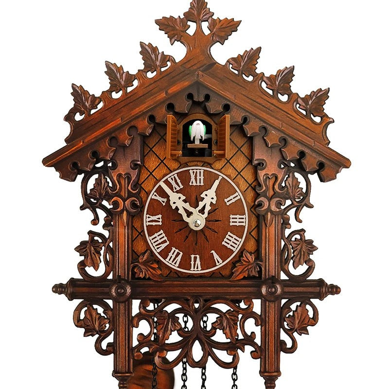 Vintage Wooden Cuckoo Wall Clock for Home Decoration