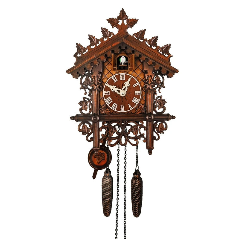 Vintage Wooden Cuckoo Wall Clock for Home Decoration
