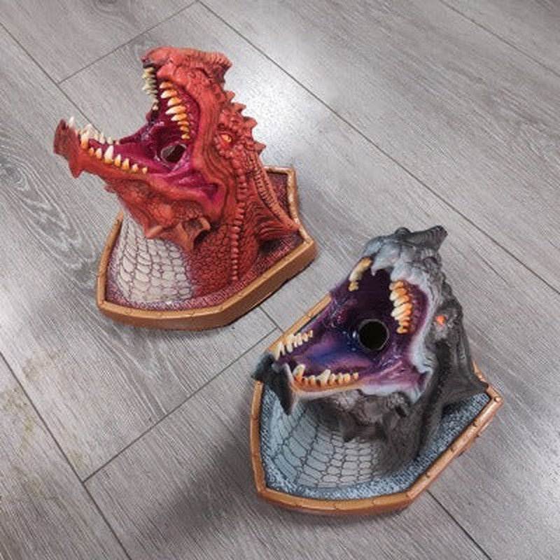 Wall-Mounted Dragon Head Decoration with LED Smoke Effect