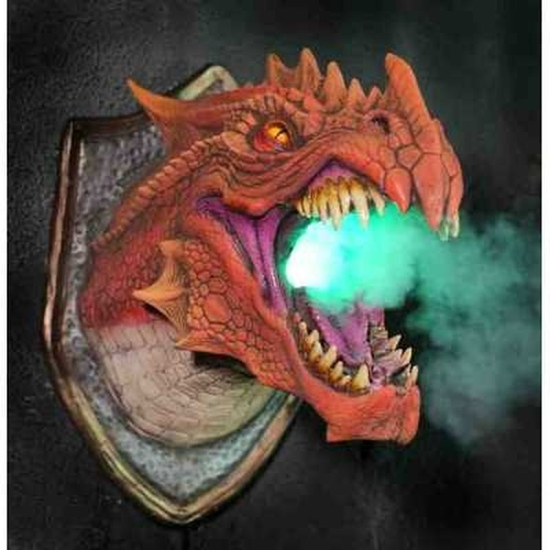 Wall-Mounted Dragon Head Decoration with LED Smoke Effect