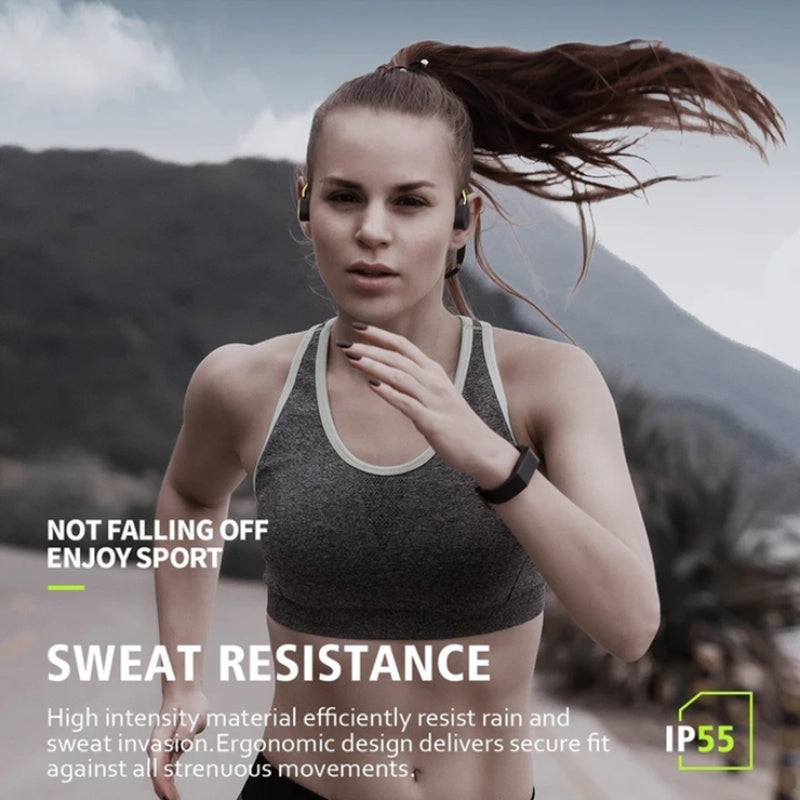 Waterproof Bone Conduction Headphones Stereo Bluetooth Wireless