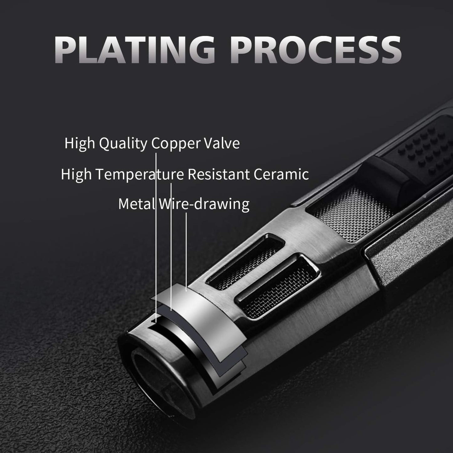 Windproof Refillable Jet Flame Butane Torch Lighter, Adjustable Gas Pen Lighter