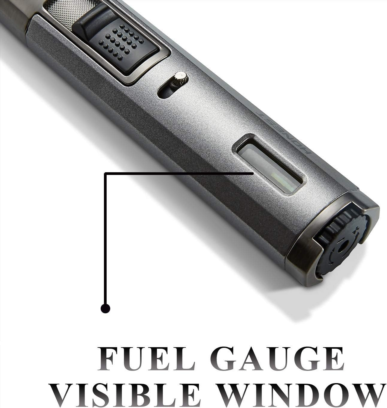 Windproof Refillable Jet Flame Butane Torch Lighter, Adjustable Gas Pen Lighter