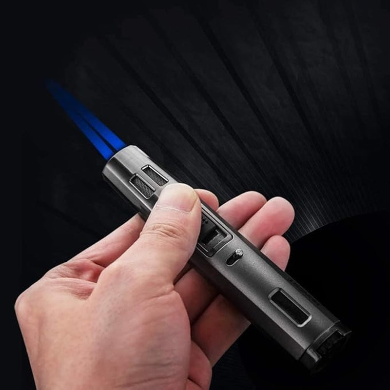 Windproof Refillable Jet Flame Butane Torch Lighter, Adjustable Gas Pen Lighter