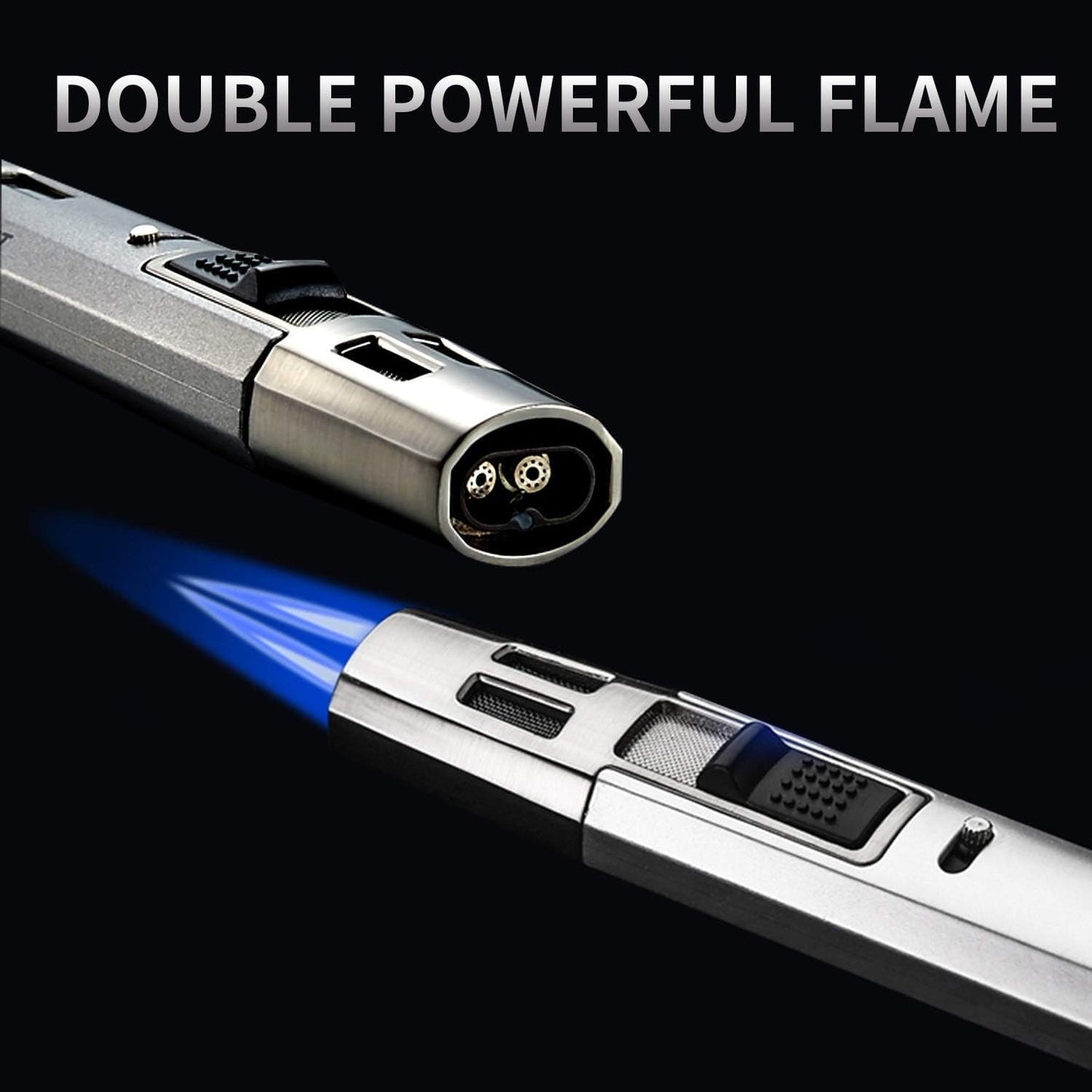 Windproof Refillable Jet Flame Butane Torch Lighter, Adjustable Gas Pen Lighter